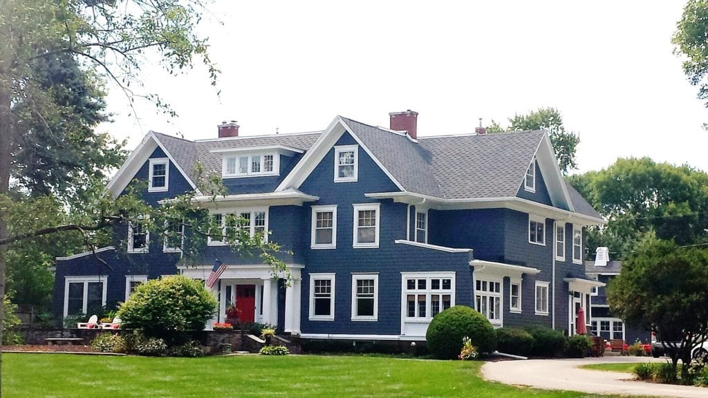 Finished Two Story Shingle Roof