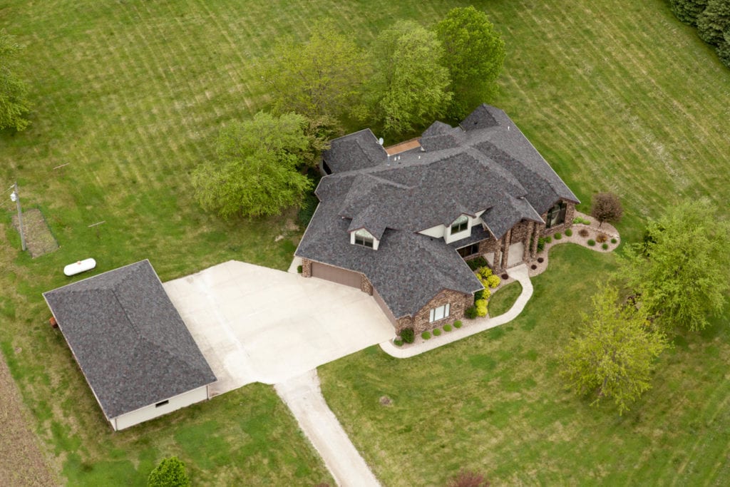 Finished Aerial View Shingled Home