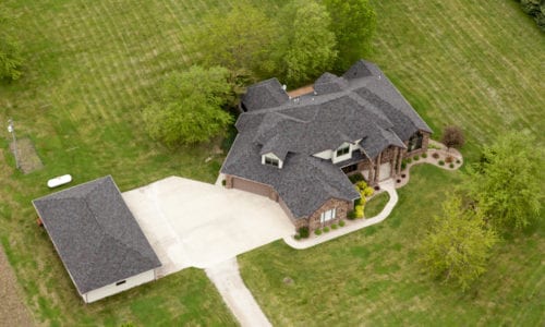 Finished Aerial View Shingled Home