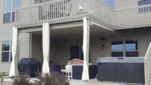 under deck living space with grill