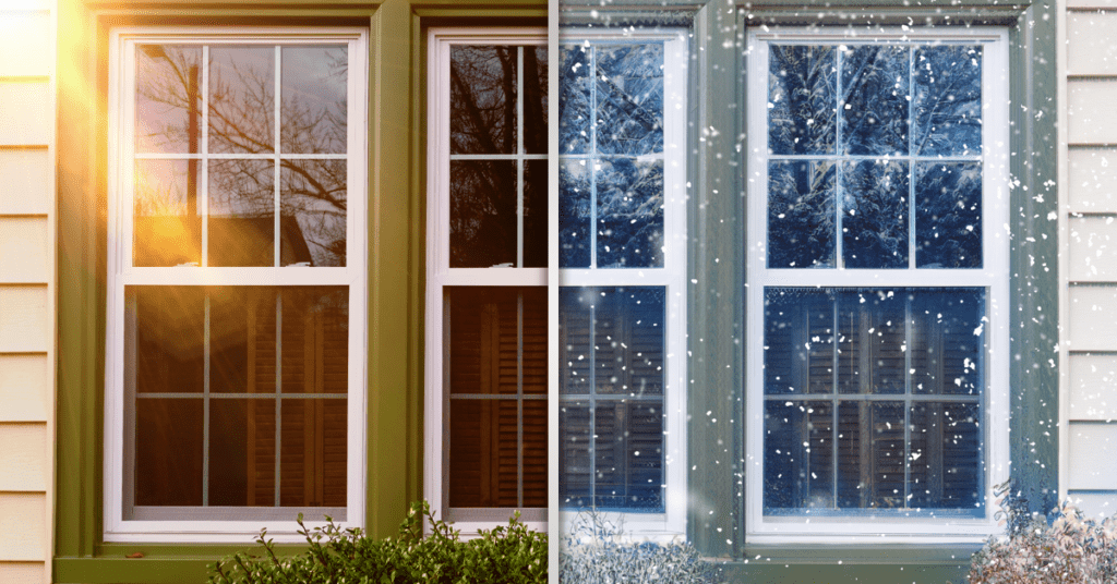 Windows in winter and summer